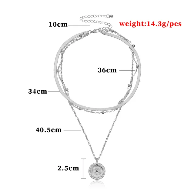 Collier rond à trois couches en argent Sterling 925 pour femmes, chaîne serpent Simple, breloque, cadeaux de fête de mariage, bijoux exquis