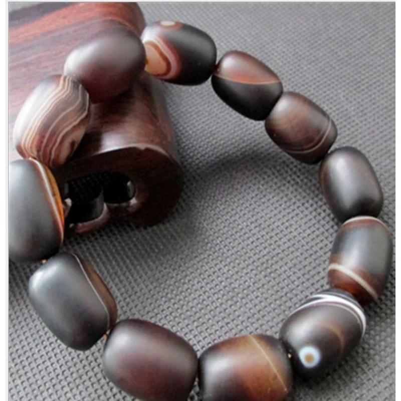 

Factory Wholesale Jewelry Sardonyx Agate Barrel Shaped Bead Bracelet