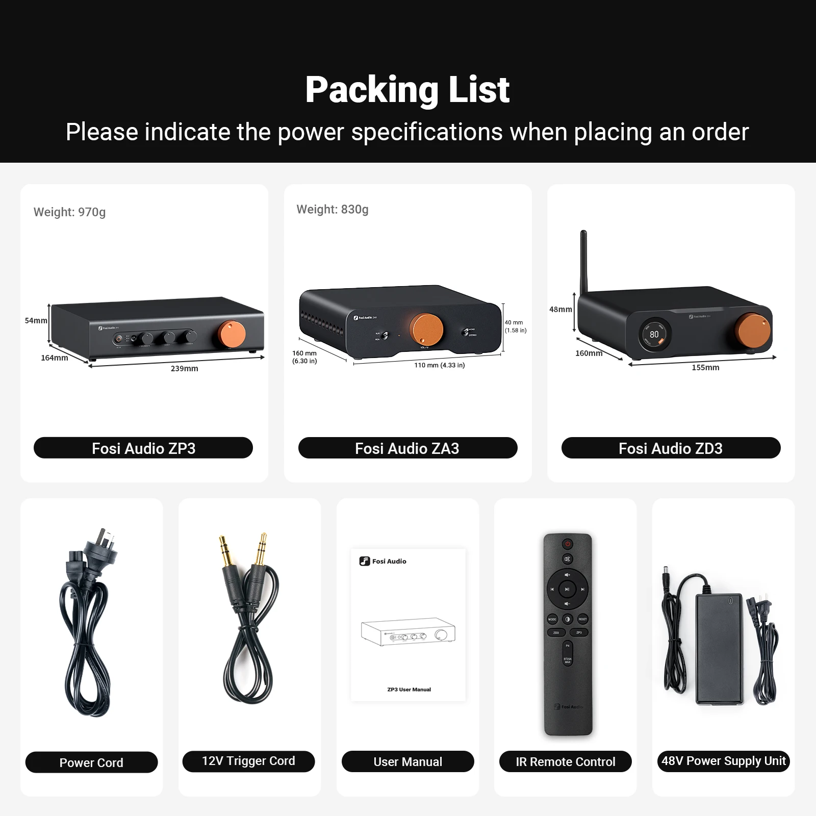 Fosi Audio ZP3 Preamplifier with 3-in/3-out XLR/RCA/SUB OUT HiFi