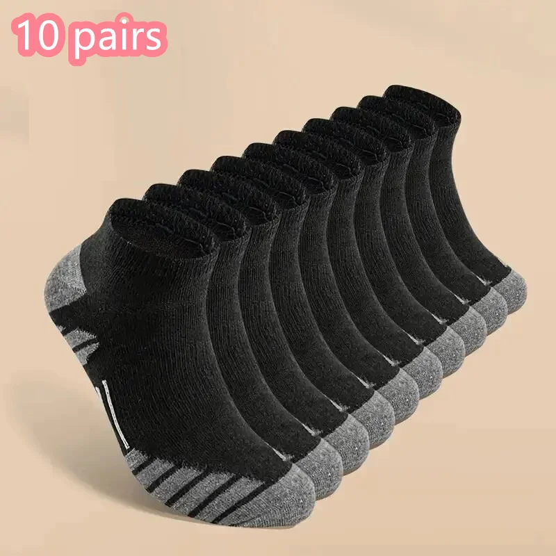 Ankle Athletic Running Socks Cushioned Cotton Breathable Low Cut Sports Tab Socks 1/10/20 Pairs For Men And Women