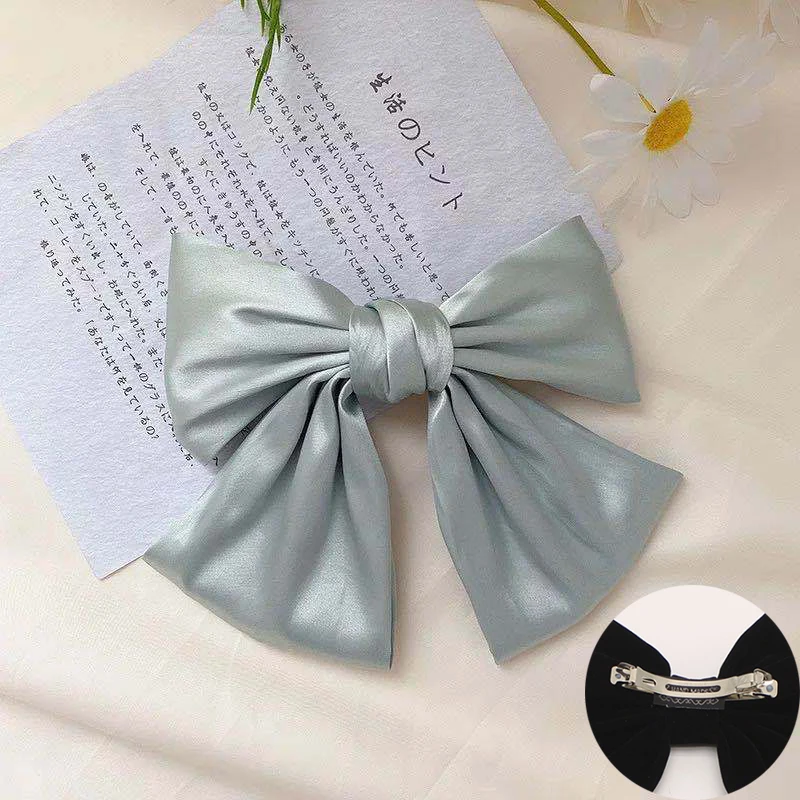 Oversized Bow Hair Accessories Fashion Satin Ribbon Hairpins Big Bow Hairpins Women Girls Satin Ladies Hairpins Cute snap hair clips Hair Accessories