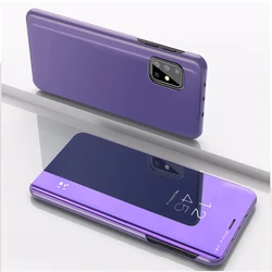 Premium Mirror Flip Stand Phone Cover - Elegant Protective Case with Viewing Stand Function for Galaxy A33 5G (Purple)