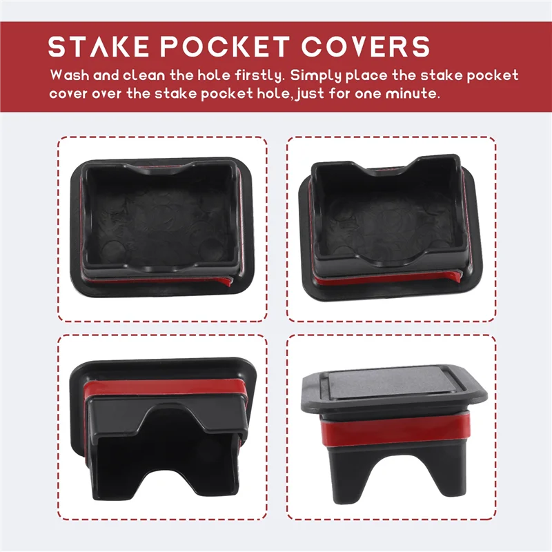 A82E-램 1500 스테이크 포켓 커버, 닷지 램 2019 2020 2021용 리어 트럭 ..