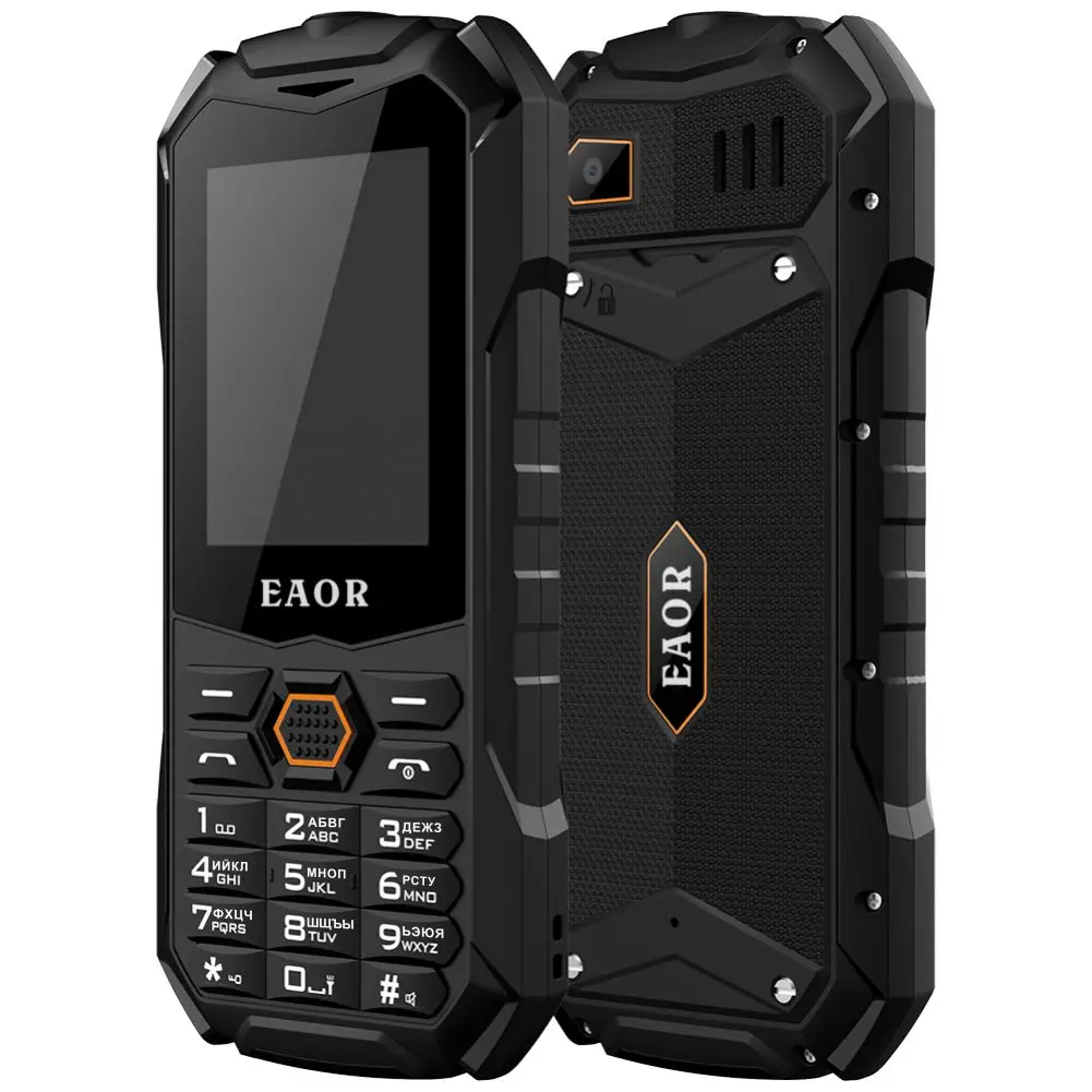 EAOR 2G Slim Rugged Phone IP68 Waterproof Outdoor Keypad Phones 2000mAh Big Battery Dual SIM Feature Phone with Glare Torch