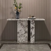 Table console de luxe française sur mesure en marbre naturel de Carrare, toutes tailles, pour hall d'entrée, présentoir d'art, table d'appoint robuste pour salon 3