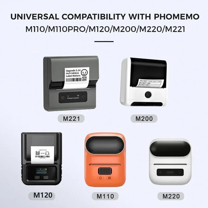 Thermal Labels For Phomemo M110/M221/M220/M120/M200 Label Printer,1.18" x 0.79" (30x20mm), 320 Labels/Roll, Black on White