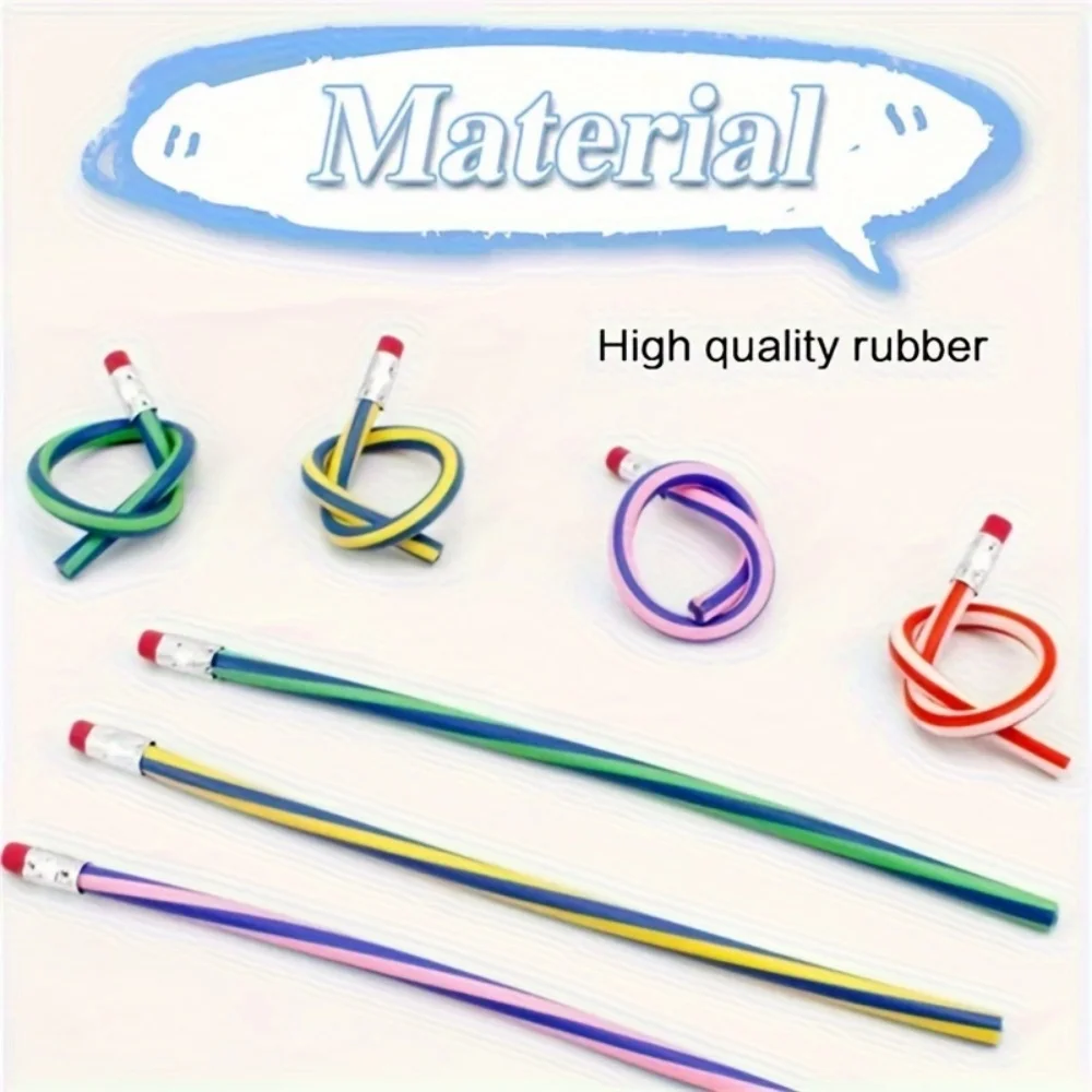 5 matite magiche morbide e pieghevoli con disegni a strisce colorate, perfette per regali per studenti e forniture per il ritorno a scuola - immagine 3