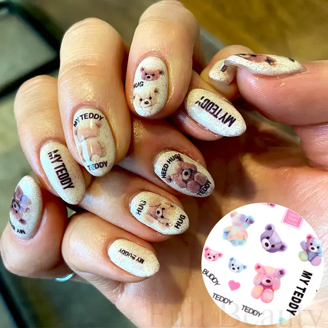 Teddy Nail Art 