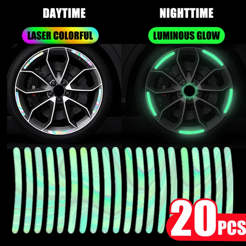 

Laser Wheel Hub Reflective Sticker Car Motorcycle Bike Warning Decoration Reflective Strip Fluorescence Safety Reflective Tape