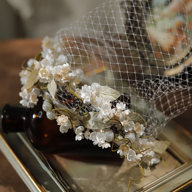 Stunning Lily of The Valley Bridal Hair Accessory with Veil
