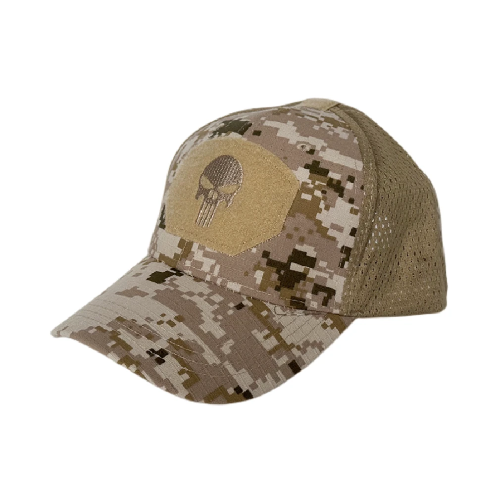 Hiking Caps Adjustable Breathable Mesh Skull Cap Tactical Military Camo Airsoft Sun Visor