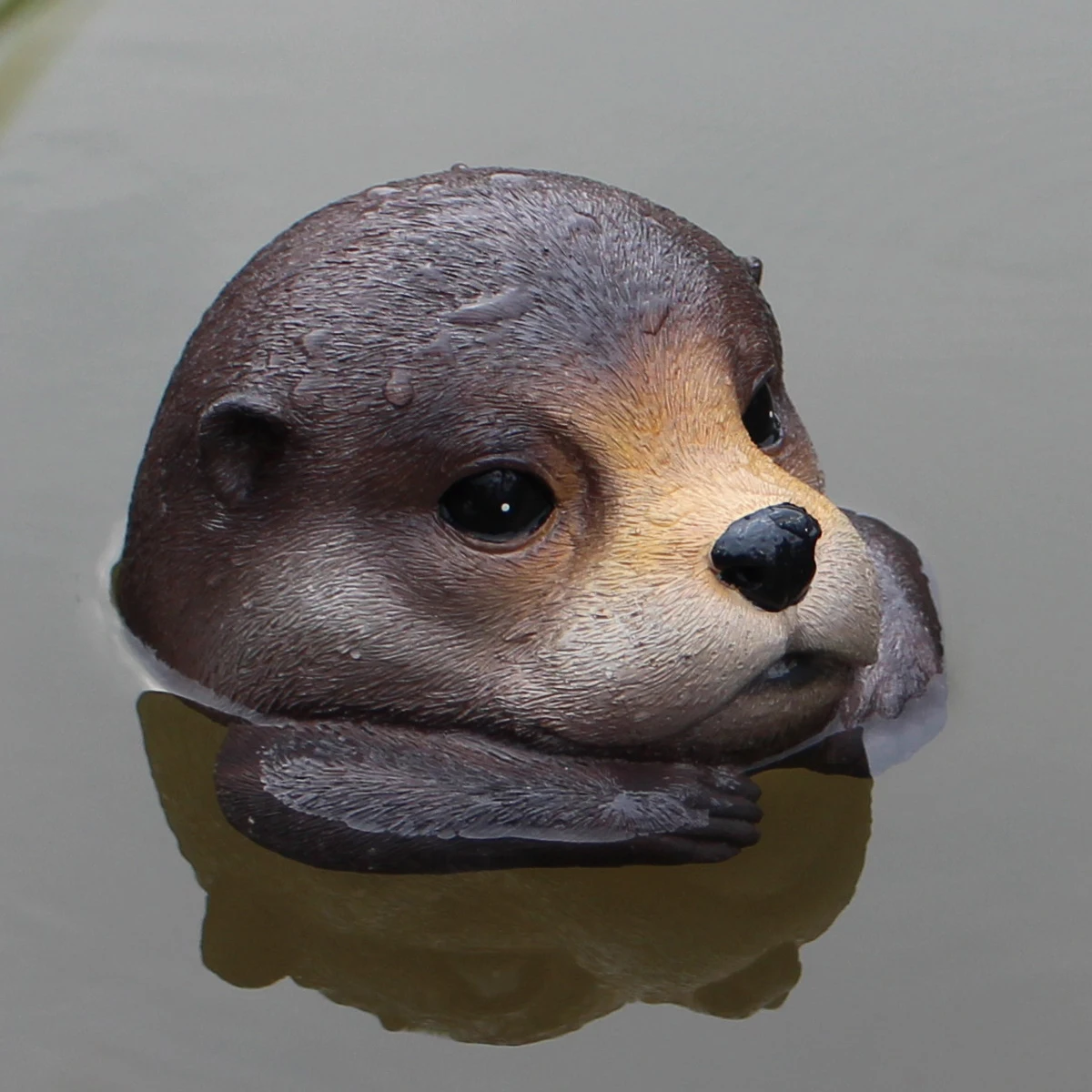Floating Otter Head Pond Ornament - Creative Garden Decoration, Resin Craft