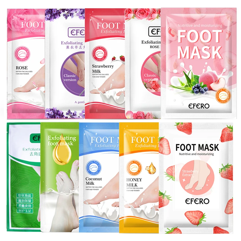 EFERO 10Packs Foot Peel Mask Feet Exfoliating Pedicure Socks