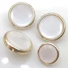 10PCS Beautiful Shank Buttons Round Gold Color Pearlized Shank Buttons Woman's Blouse Coat Clothes Accessories 2