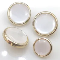10PCS Beautiful Shank Buttons Round Gold Color Pearlized Shank Buttons Woman's Blouse Coat Clothes Accessories 2