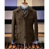 Men's Herringbone Hunting Jacket Casual 4 Pockets Fashion Design Vintage Tweed Blazer Blazer Single Breasted Comfortable Work 5