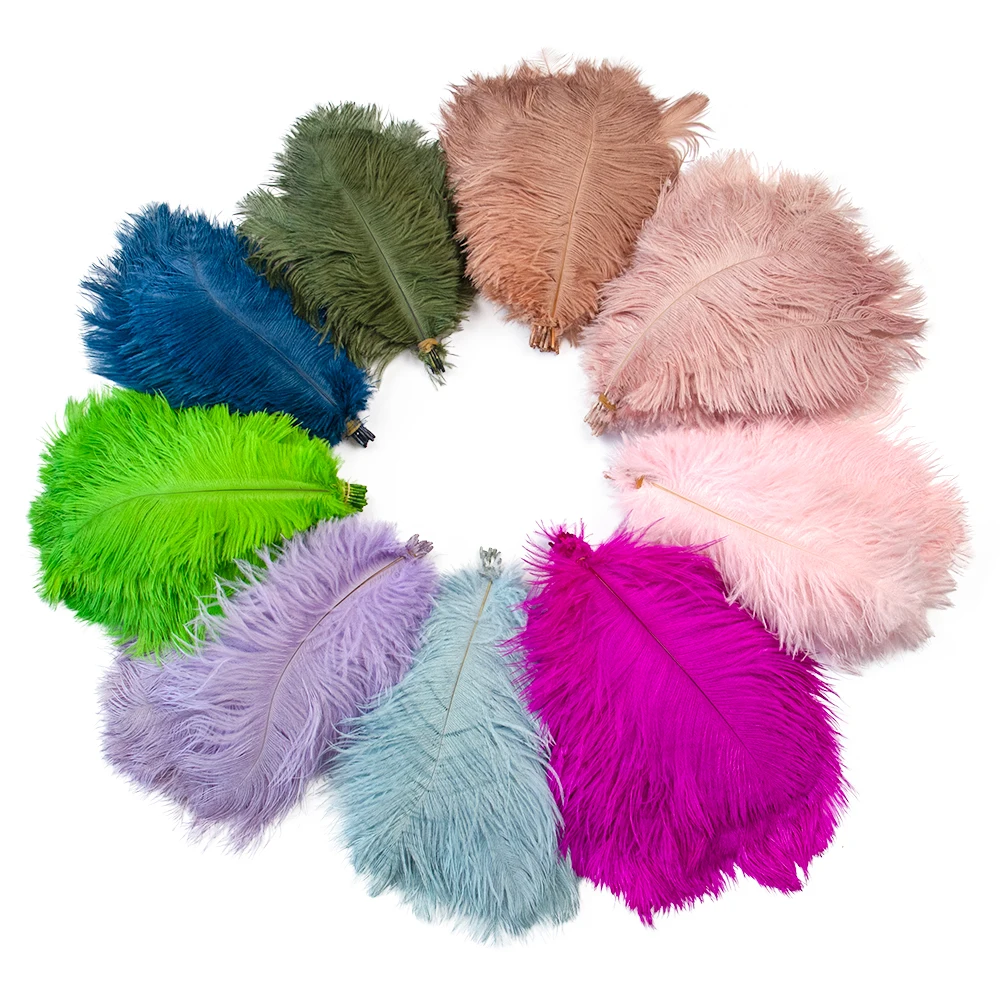 10Pcs Natural White Black Ostrich Feathers for Crafts 15-35cm Wedding Party Home Decoration Table Centerpieces Carnival Plumas