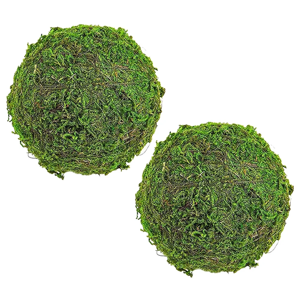 

2 Pcs Artificial Moss Ball Aquarium Mossy Wedding Decorations Imitation Balls Decorate