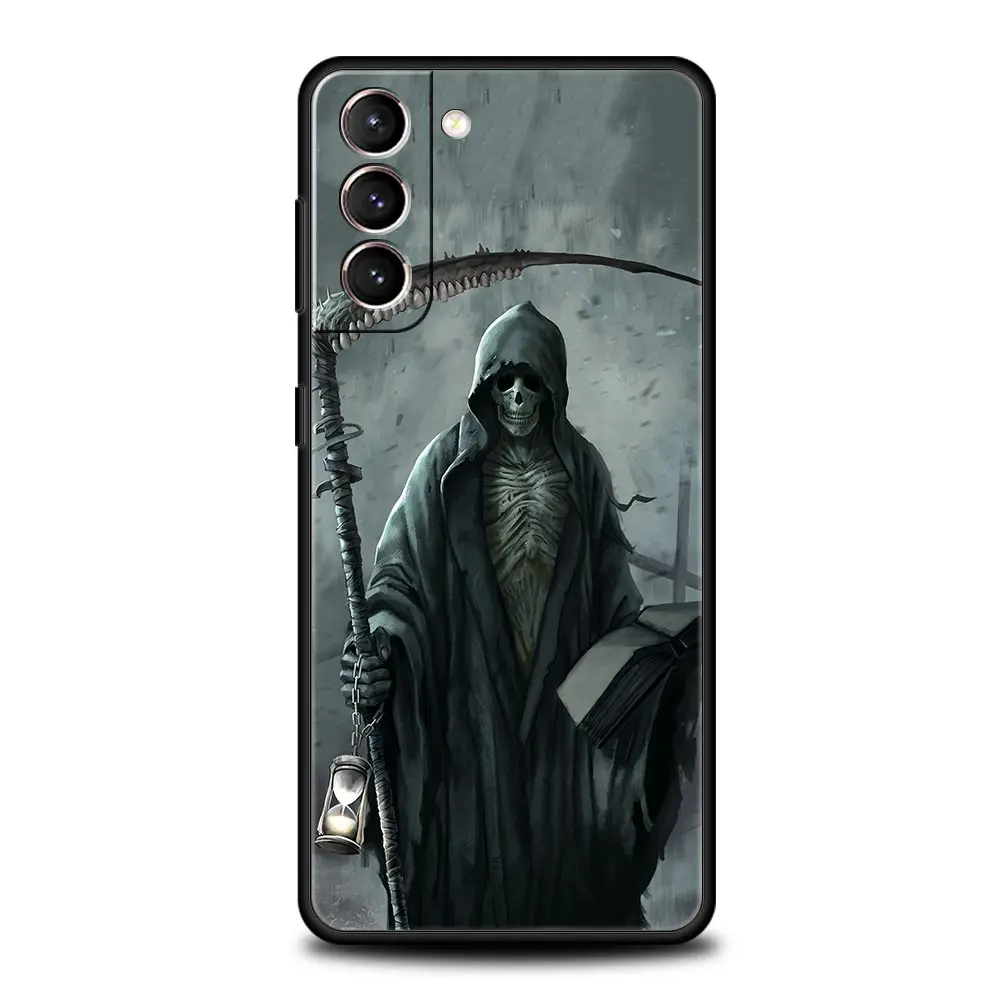 Grim Reaper Skull Skeleton Soft Black Phone Case