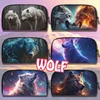 Fantasy Animal Wolf Wallets Magic Colorful Mysterious Wolf Purse Coin Bags Neon Galaxy Long Wallet Earphone Holder Storage Bag 1