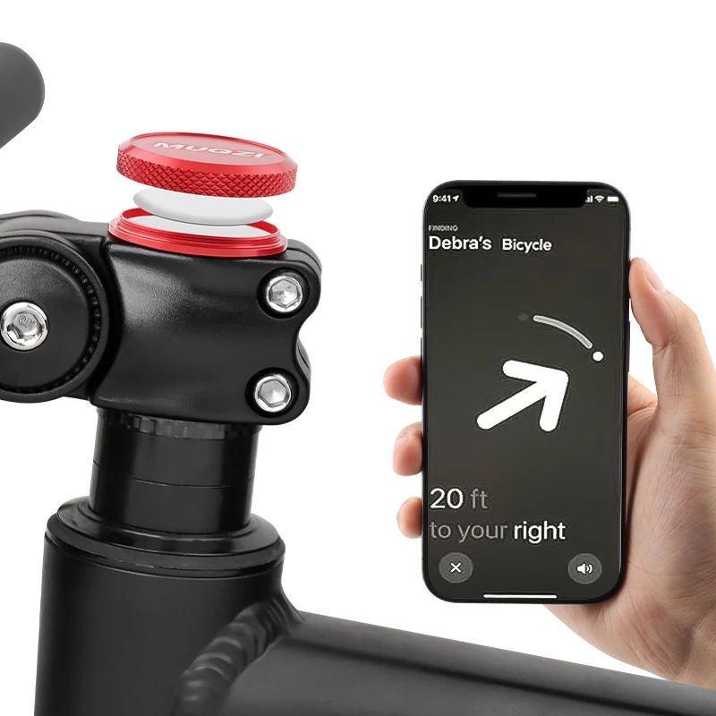 MUQZI For AirTag Bike Mount Headset Top Cap GPS Tracker Anti-Theft for Air Tag Bicycle Hidden Mount Waterproof Holder Stem Cap bike stem cap bicycle head cap bike mount