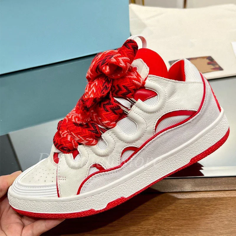 Spring and Autumn Unisex Flat Thick Bottom Mixed Color Casual Shoes Genuine Leather Lace Up Breathable Running Shoes Sneakers