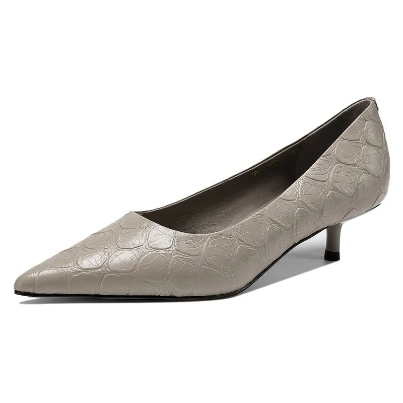 MORAZORA 2026 New Genuine Leather Shoes 4cm High Heels Office Dress Shoes Pointed Toe Fashion Single Shoes