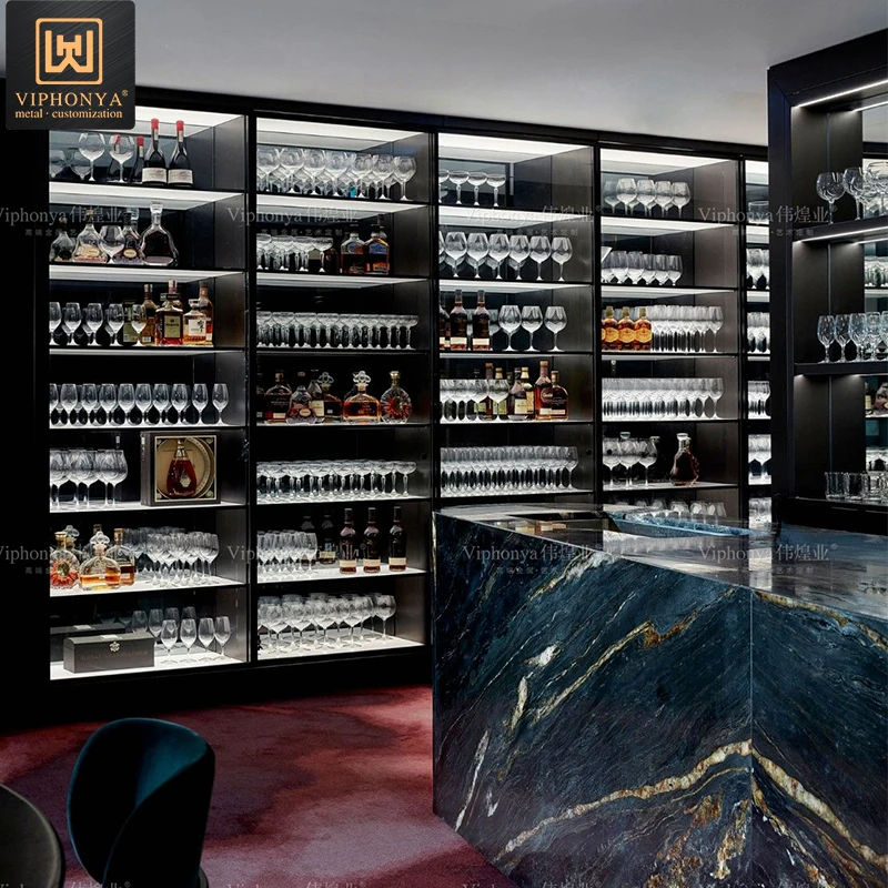 Wall Wine Racks /wine Cabinet /wine Cellar With Glass Or Metal Door