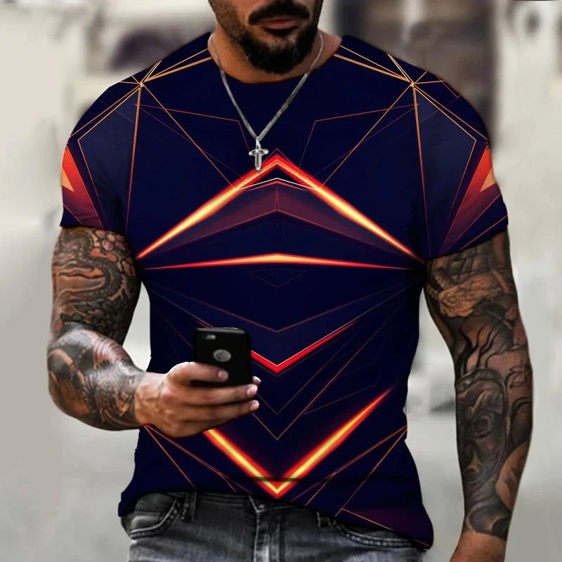 

Summer Men's Short Sleeve Personality Graffiti 3D Printing T-Shirt Fashion Trend Street Style Boys Round Neck T-Shirt Top S-3XL