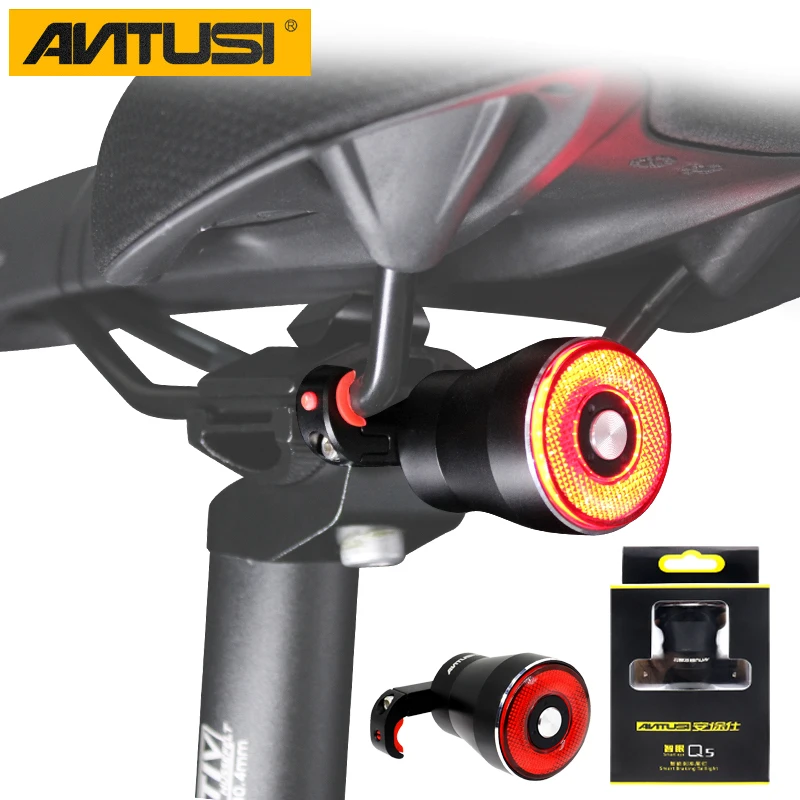 ANTUSIQ5BicycleRearLightintelligentBikeTailLightUSBCharge