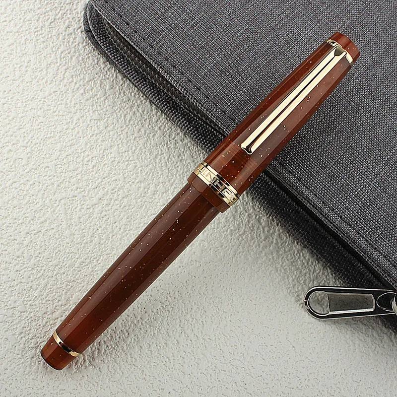 Jinhao 82 Fountain Pen Acrylic Ink Pen Spin Golden EF F Nib Elegante Business Office School Supplies Writing Pen 6