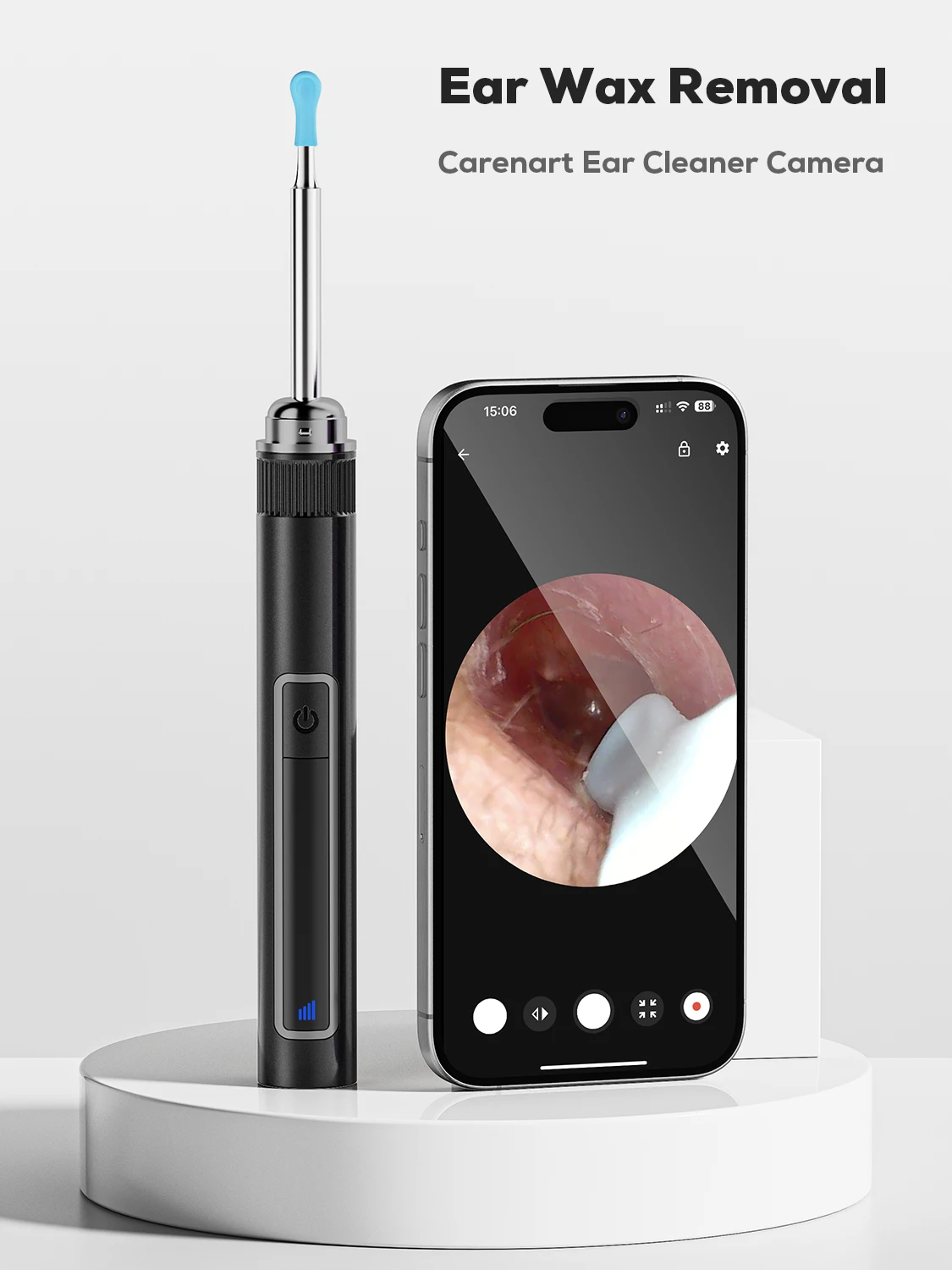 Ear Wax Removal,Ear Wax Removal Tool with 1296P HD Camera and 6 LED Lights, Ear Cleaner with 6 Ear Pick, Upgrade Ear Wax Removal 5