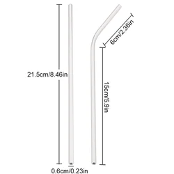 Eco - Friendly Reusable Stainless Steel Drinking Straw Set with Cleaning Brush - 3 Pieces (Silver)