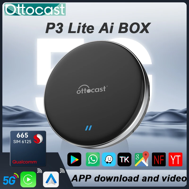 OTTOCAST P3 Lite CarPlay AI Box Wireless CarPlay Android Auto
