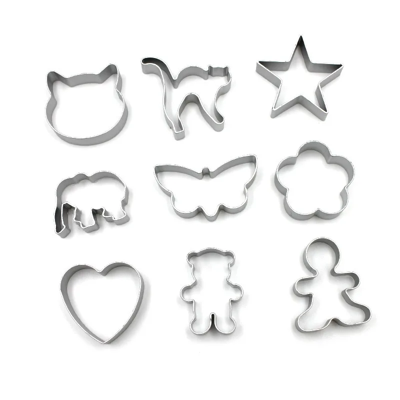 Cute Cat Cookie Cutters Small Stainless Steel Cat Cookie Mold Mini Rabbit Animal Cartoon Molds Cooking Cutter for Cookies