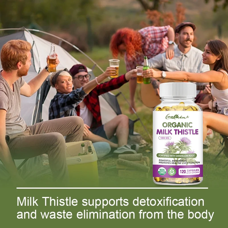 Milk Thistle + Dandelion Capsules Liver Detox and Cleanse Improves Digestion Antioxidant liver detox supplement