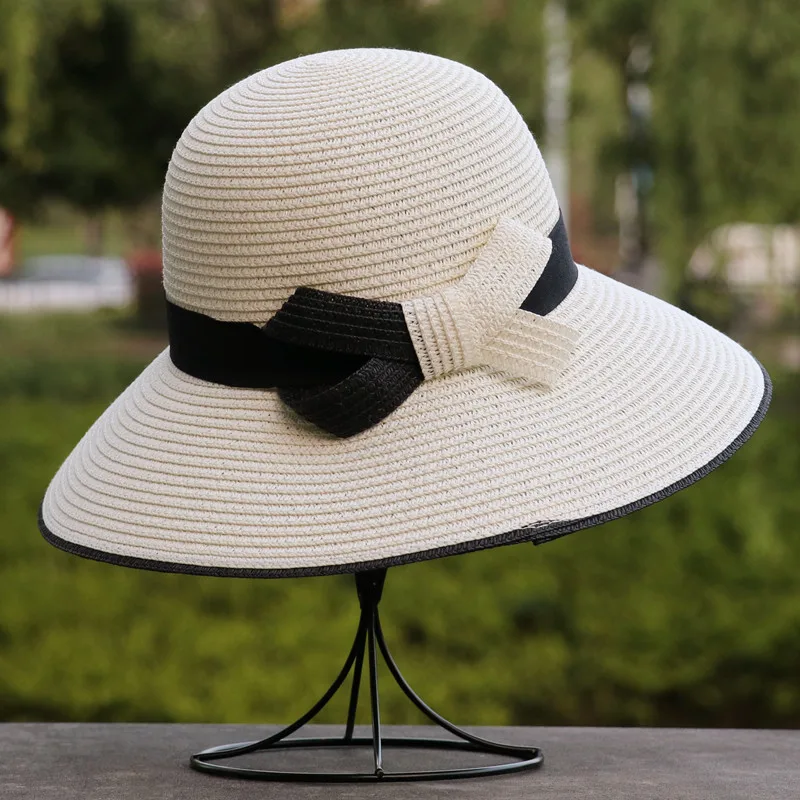 

Summer Hat Women's Korean Version Trendy Straw Hat Simple Versatile Sun Shading Sun Protection Fisherman Hat Foldable Beach Hats