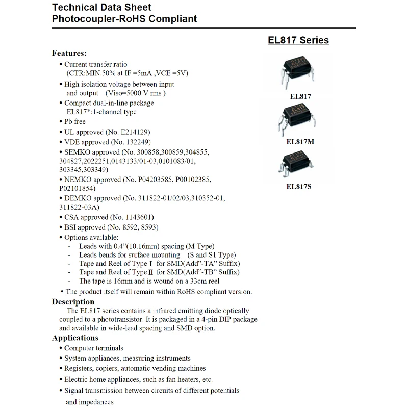 20PCS High-Performance Optocoupler Transistor Output - SOP-4 Package