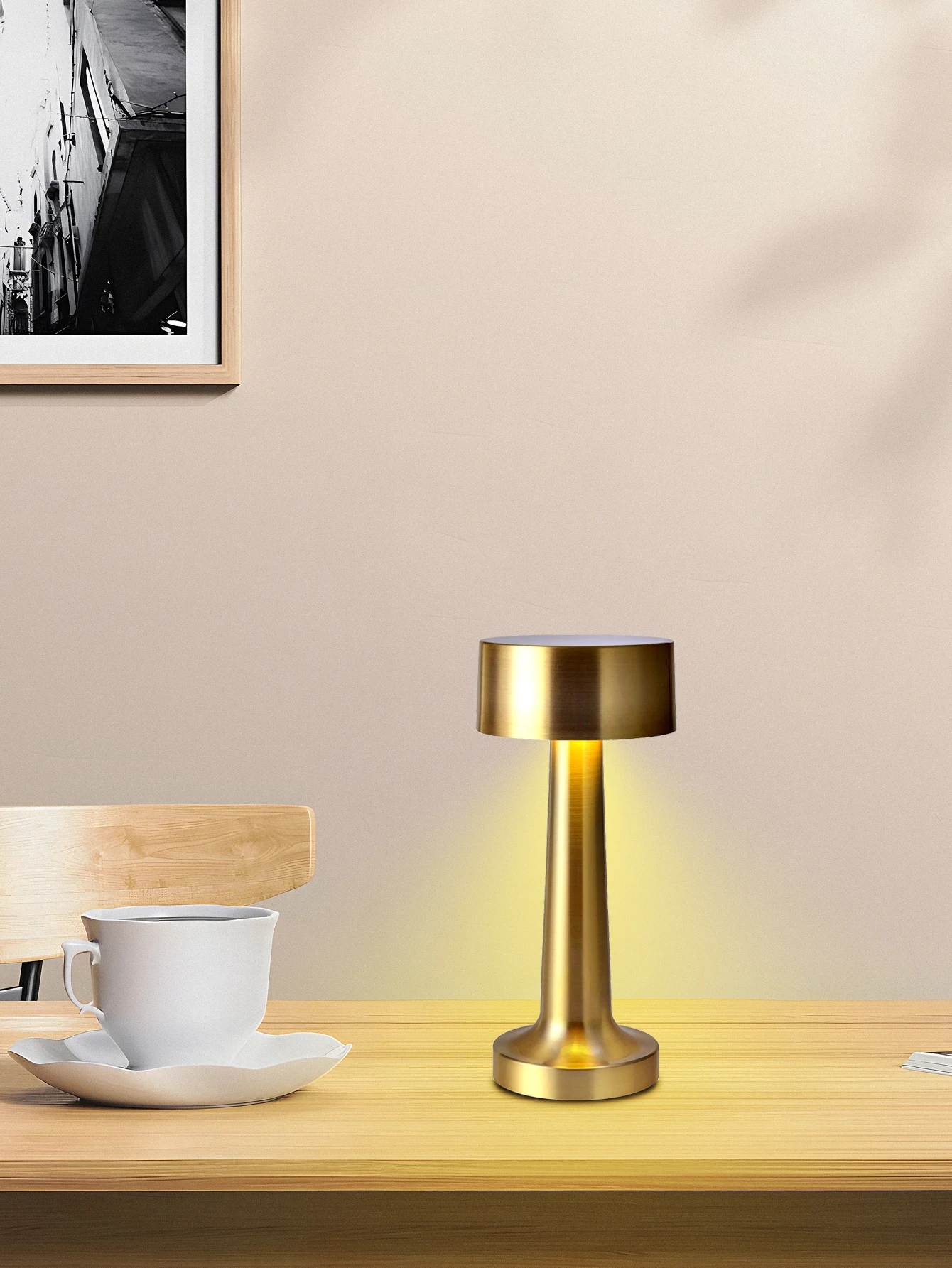 휴대용 금속 LED 데스크 램프, 터치 센서 포함, 3 색 온도 디밍, 충전식 침실, 침대 옆 램프, 바