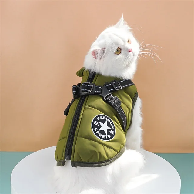 Thick and warm pet clothes, dog and cat cotton coats, winter chest and back, cat cotton vests, dog supplies 3