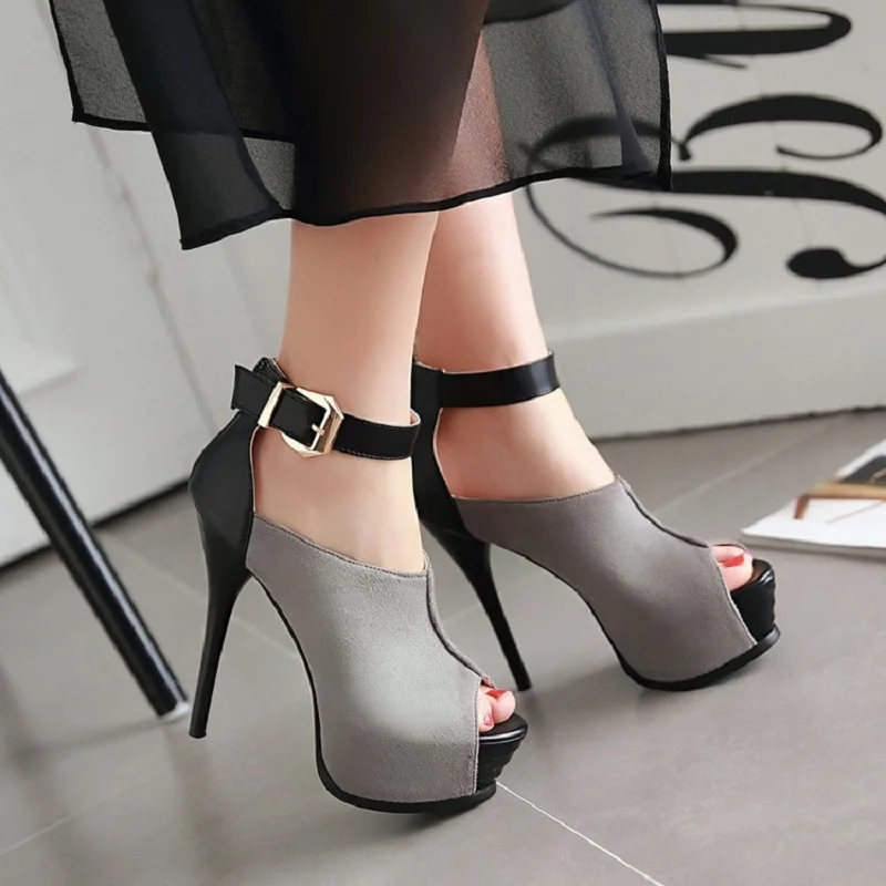 

Peep Toe Sandals High Heels Thin Platform Shoes 2022 Summer Fashion Dress Sexy High Heels Sandals Women Pumps