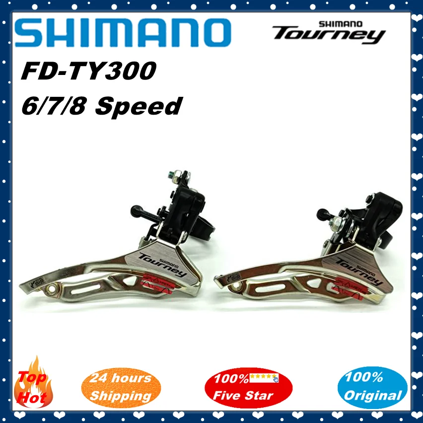 Voorderailleur 3 x 6/7 Speed Shimano Tourney FD-TY300 Down Swing Down Pull Hoge Klem ø31,8 mm