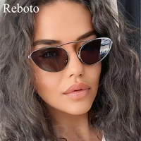 Marque de luxe lunettes de soleil œil de chat femmes 2025 mode Unique petites lunettes de soleil ovales à la mode cadre en métal Cool Triangle lunettes UV400 2