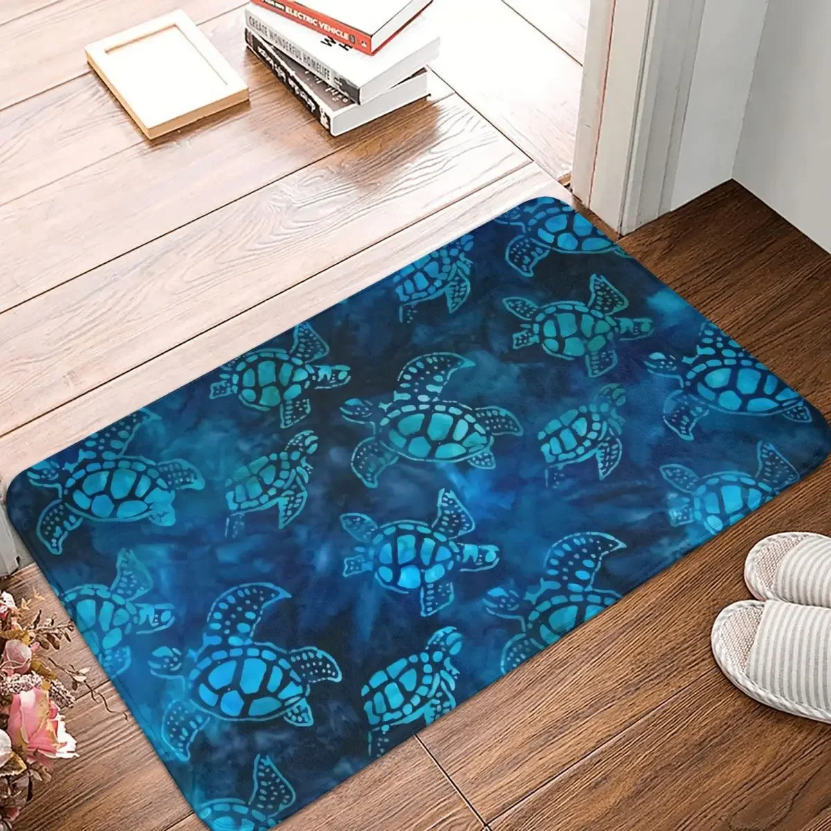 

Non-Slip Carpet Watercolor Blue Sea Turtle Doormat Bedroom Kitchen Mat Entrance Door Floor Rug