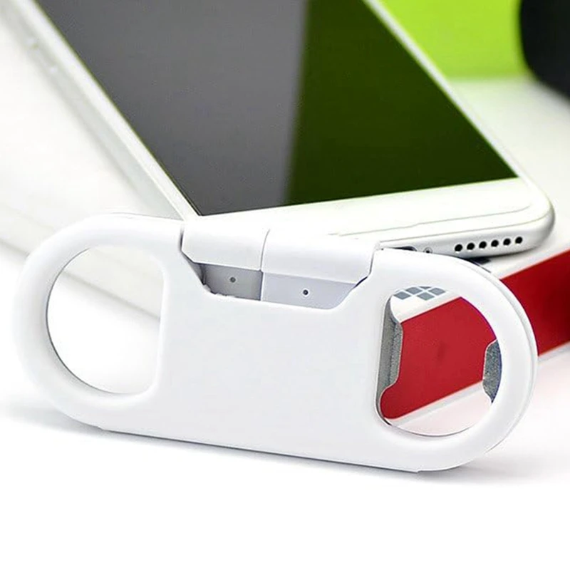 Charge Cable Keychain Aluminum Carabiner portable Multifunction Keychain USB Charging Cord Short Cable