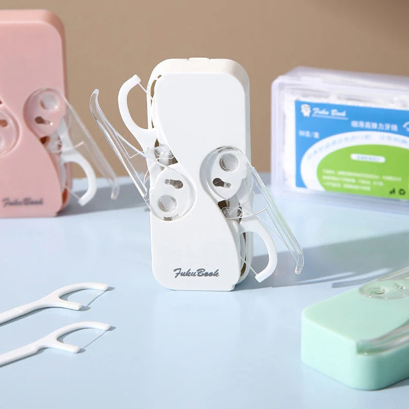 플라스틱 자동 휴대용 치아 치실 보관함, 치실 픽 디펜서, 여행 캠핑에 편리한 실용적