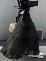 Retro Sweet White Long Skirt Women Casual Loose High Waist Elegant Skirt Vintage Lace Patchwork Korean Summer Long Skirts - Image 3