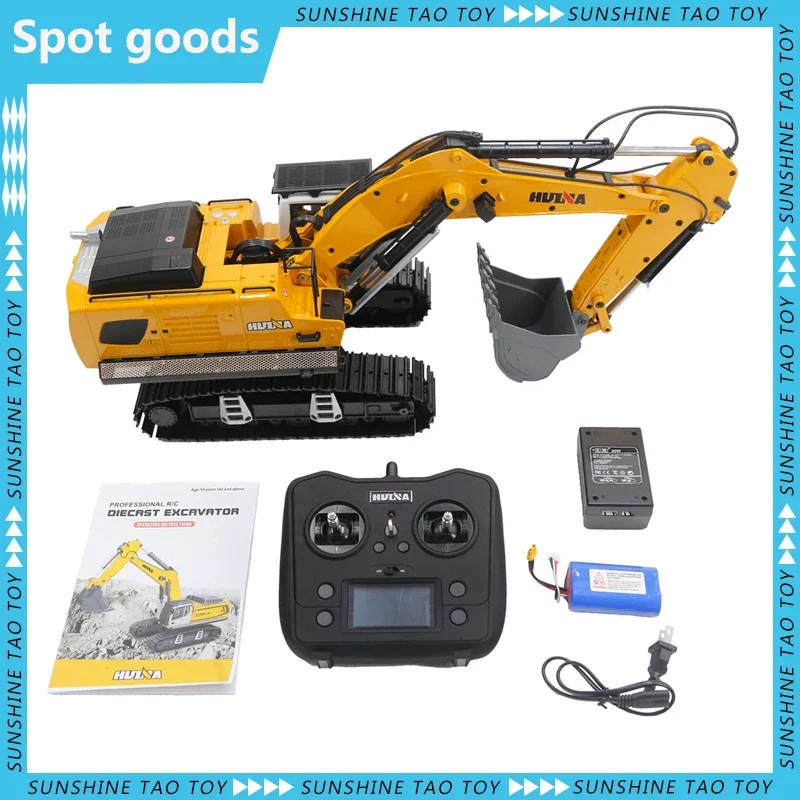 

New Huina 1599 RC Excavator Model 24 Ch All Alloy Engineering Vehicle Remote Control Electric 1:14 Remote Control Track Car Gift