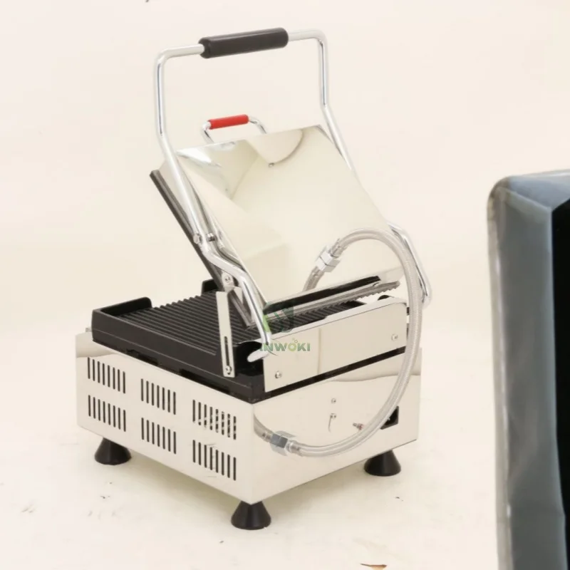 Barbecue Griddle Smokeless Sandwich Machine Single Plates Panini Press Machine  Electric Panini Steak Meat Maker Machine 3
