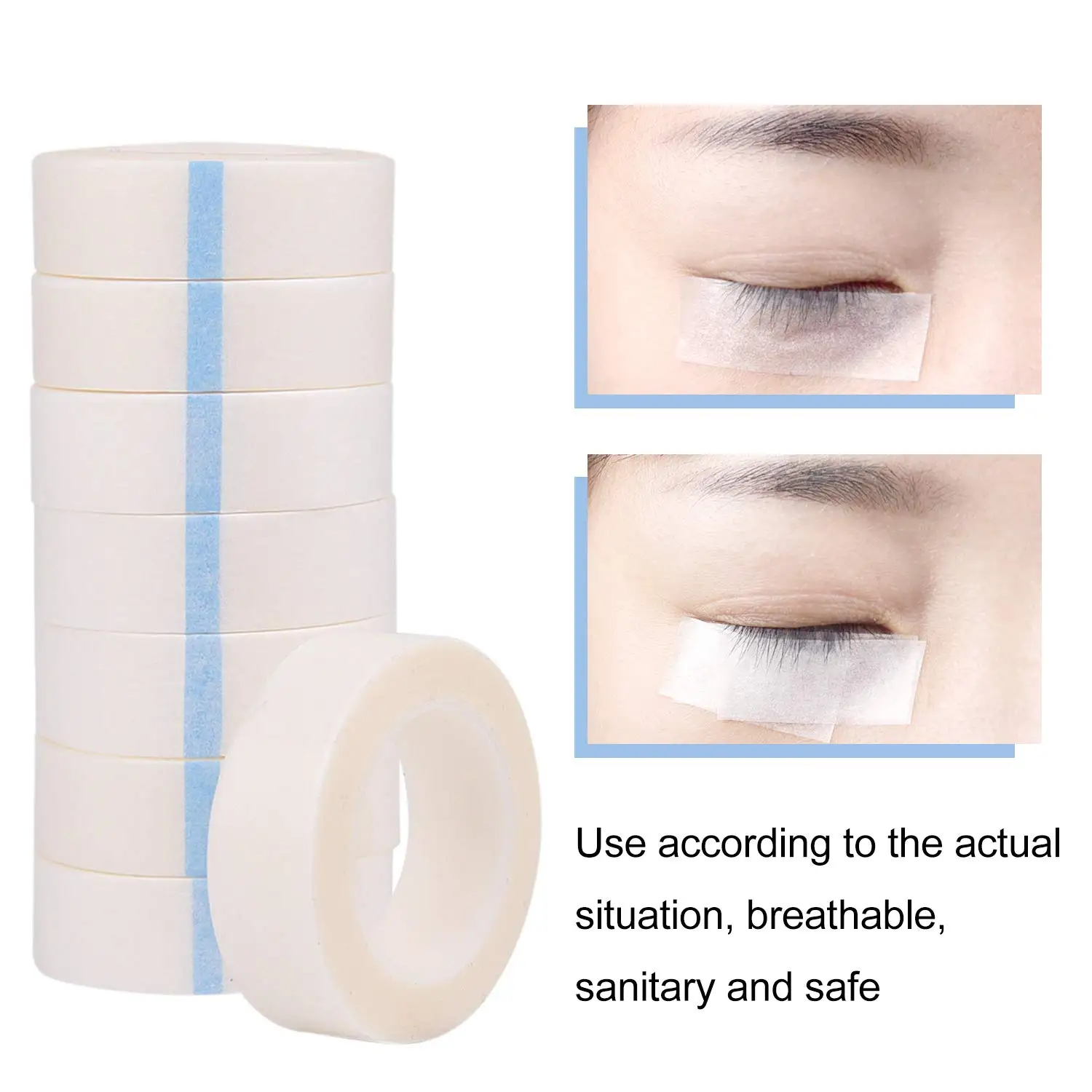 Breathable Medical Paper Tapes Eyelash Extension Lint White Tape Eye False Lashes Patch Eyelid Sticker eyelash extension tape eyelash patch eyelash patches eyelash extension supplies 5Pcs/10Pcs